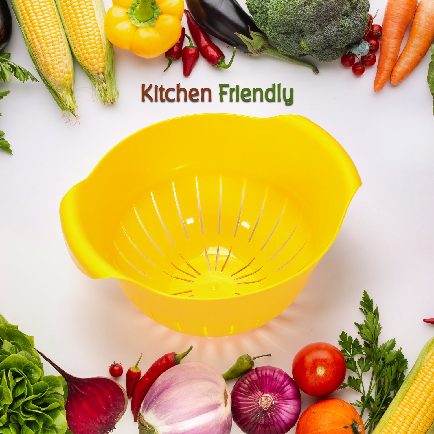 Multi-purpose washing bowl with strainer. Multi-purpose washing bowl with strainer.